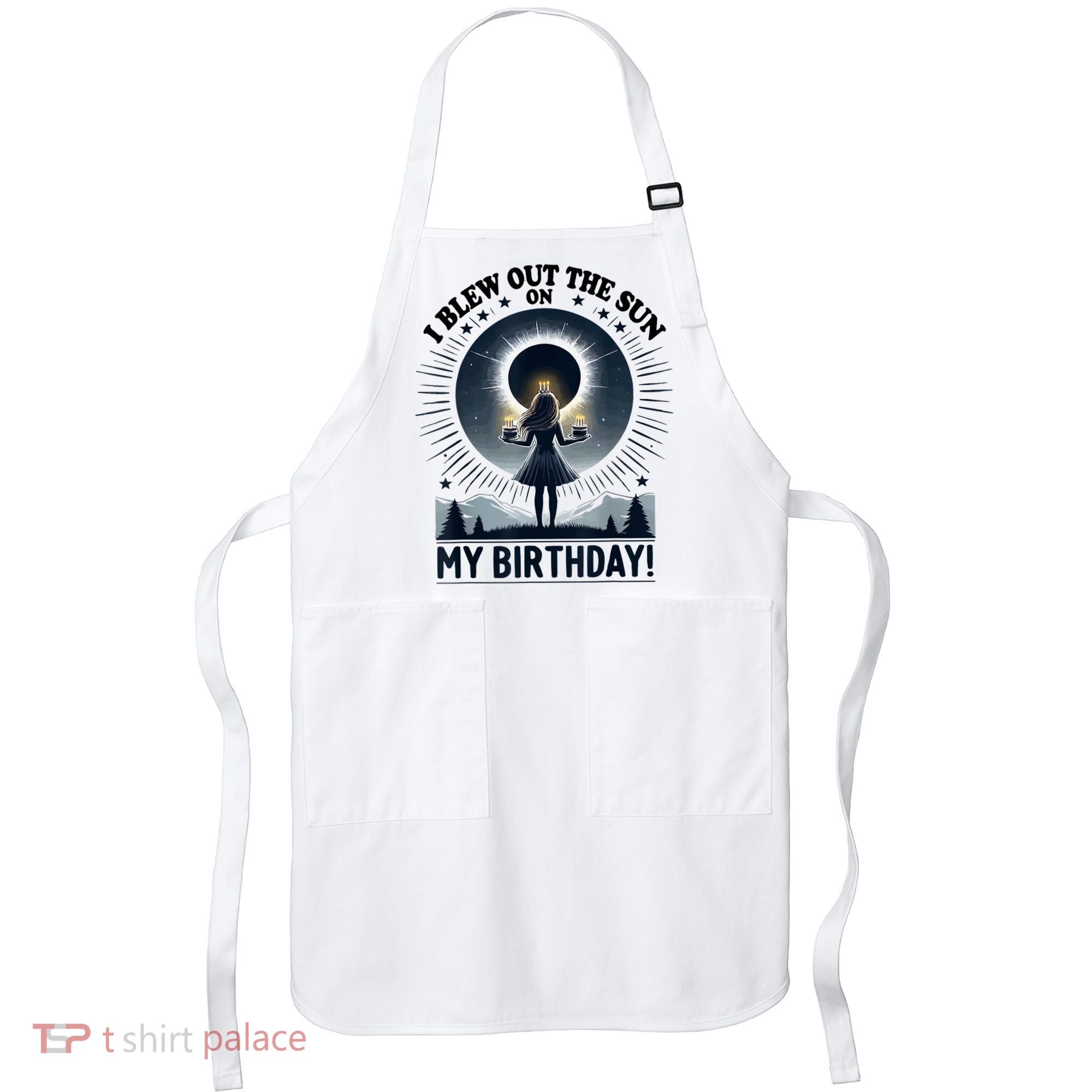 I Blew Out The Sun On My Birthday Total Solar Eclipse Retro Apron