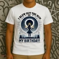 I Blew Out The Sun On My Birthday Total Solar Eclipse Retro T-Shirt thumb 3