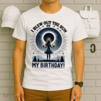 I Blew Out The Sun On My Birthday Total Solar Eclipse Retro T-Shirt thumb 6