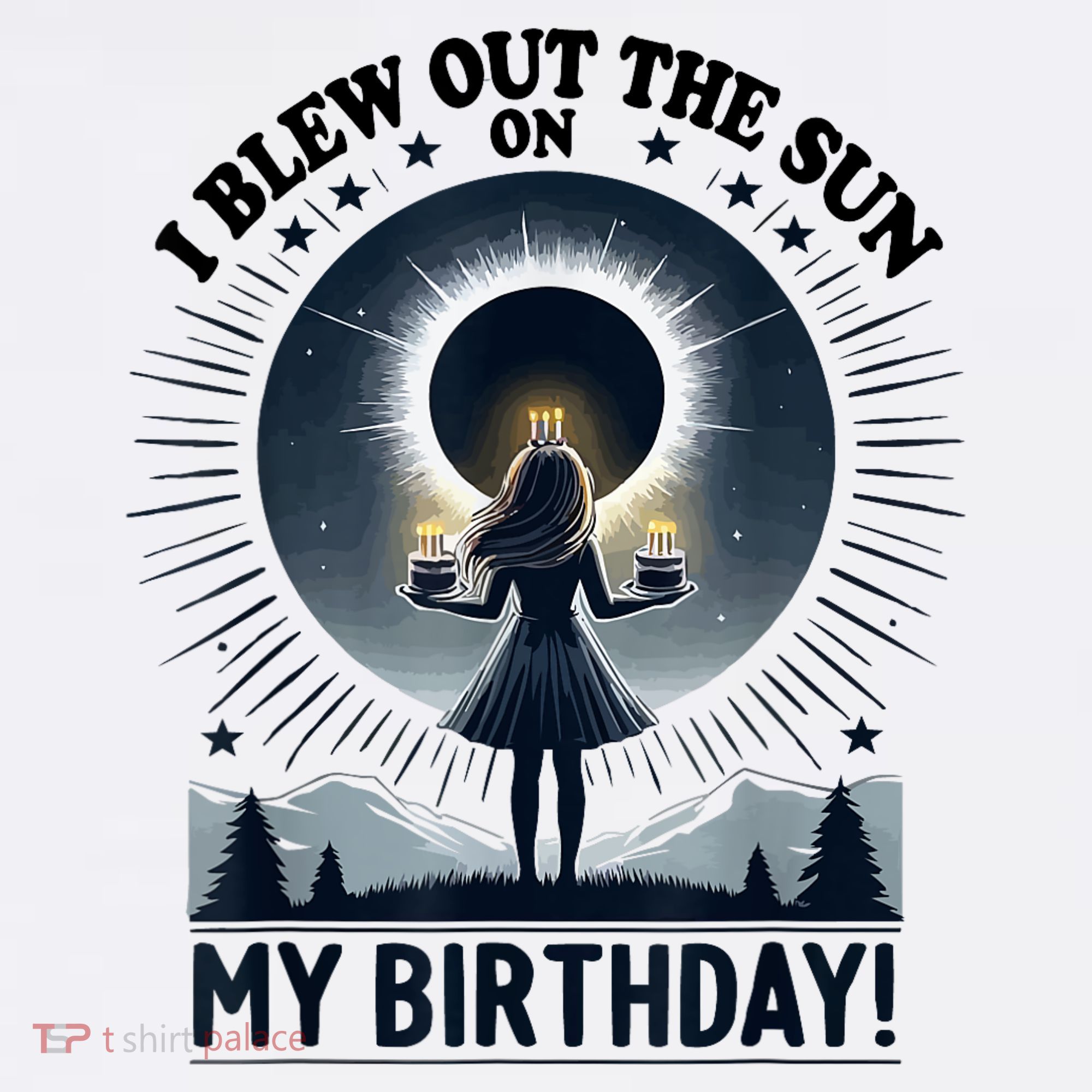 I Blew Out The Sun On My Birthday Total Solar Eclipse Retro T-Shirt