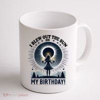 I Blew Out The Sun On My Birthday Total Solar Eclipse Retro Coffee Mug thumb 1