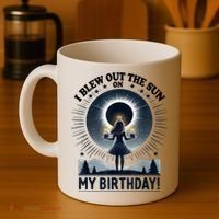 I Blew Out The Sun On My Birthday Total Solar Eclipse Retro Coffee Mug thumb 4