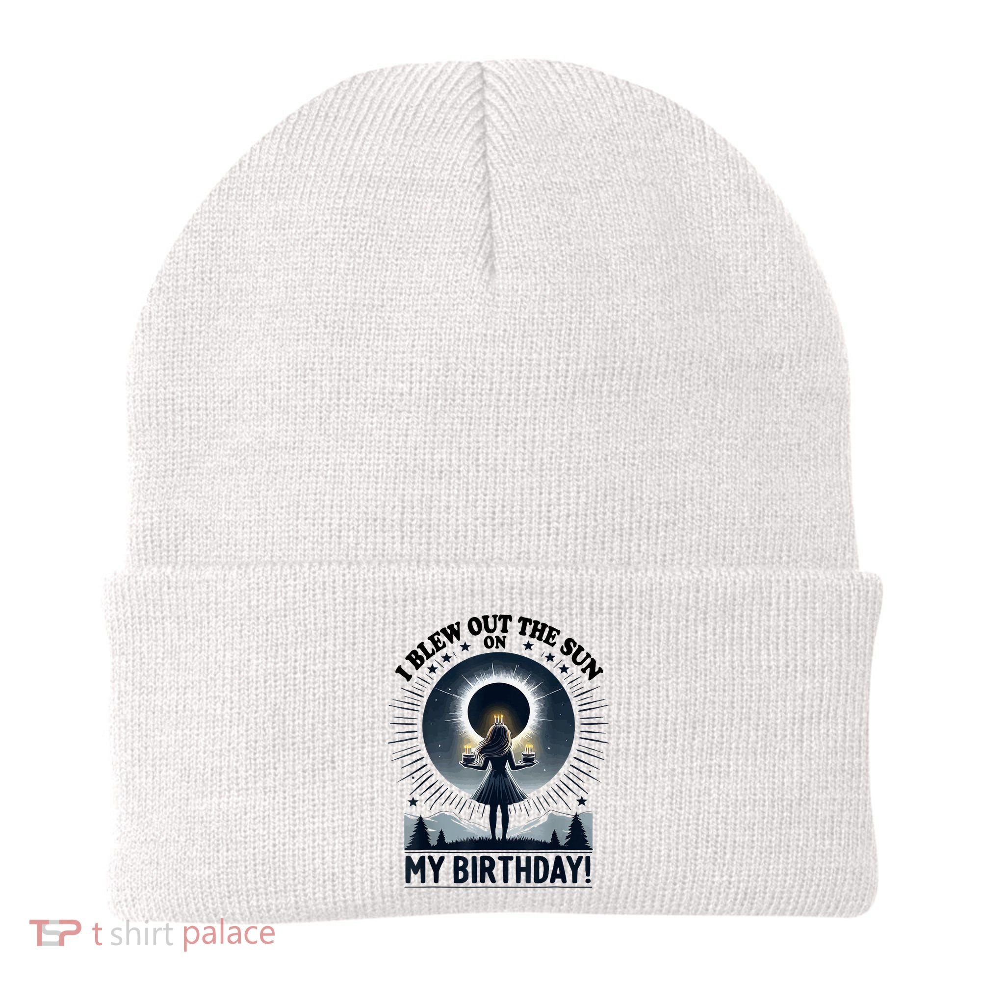 I Blew Out The Sun On My Birthday Total Solar Eclipse Retro Beanie