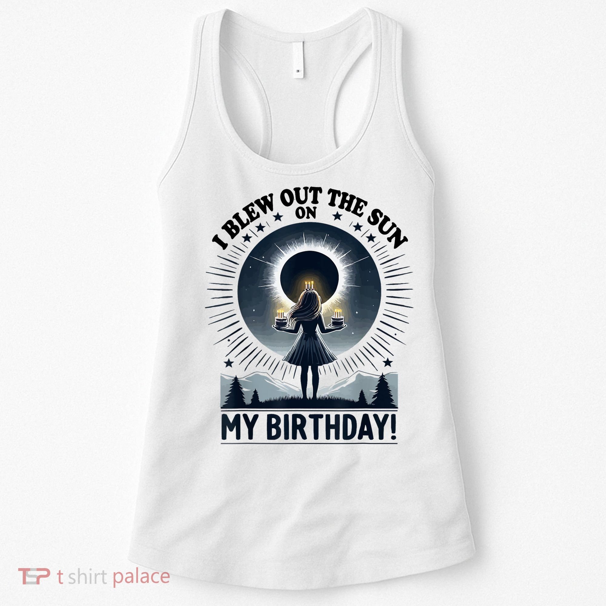I Blew Out The Sun On My Birthday Total Solar Eclipse Retro Women's Tank Top