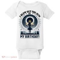 I Blew Out The Sun On My Birthday Total Solar Eclipse Retro Baby Bodysuit thumb 0