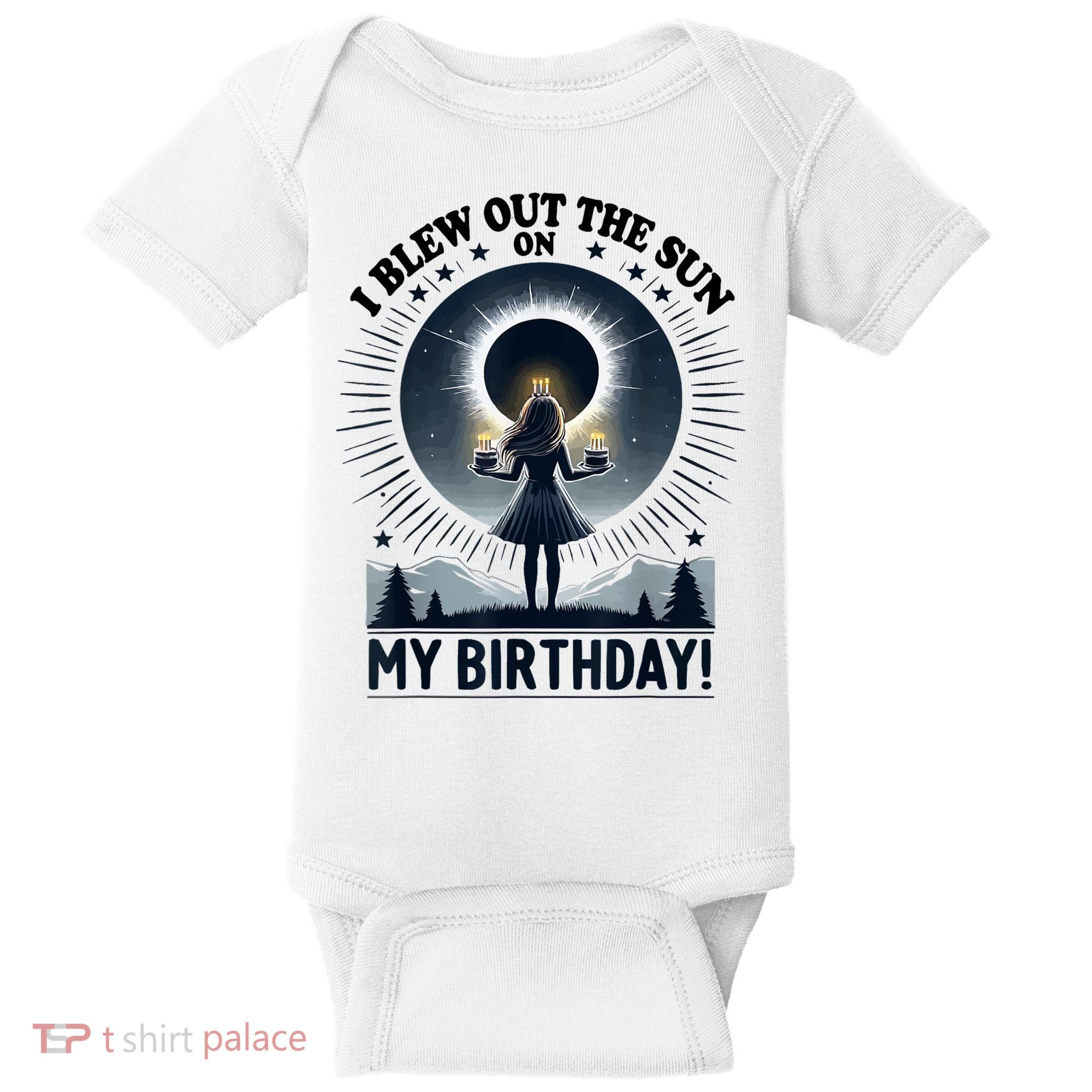 I Blew Out The Sun On My Birthday Total Solar Eclipse Retro Baby Bodysuit