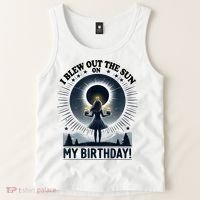 I Blew Out The Sun On My Birthday Total Solar Eclipse Retro Tank Top thumb 2