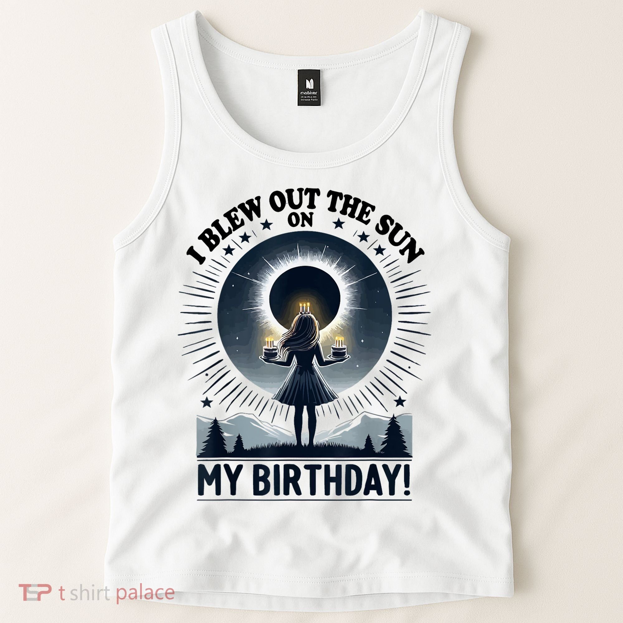 I Blew Out The Sun On My Birthday Total Solar Eclipse Retro Tank Top