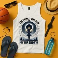 I Blew Out The Sun On My Birthday Total Solar Eclipse Retro Tank Top thumb 4