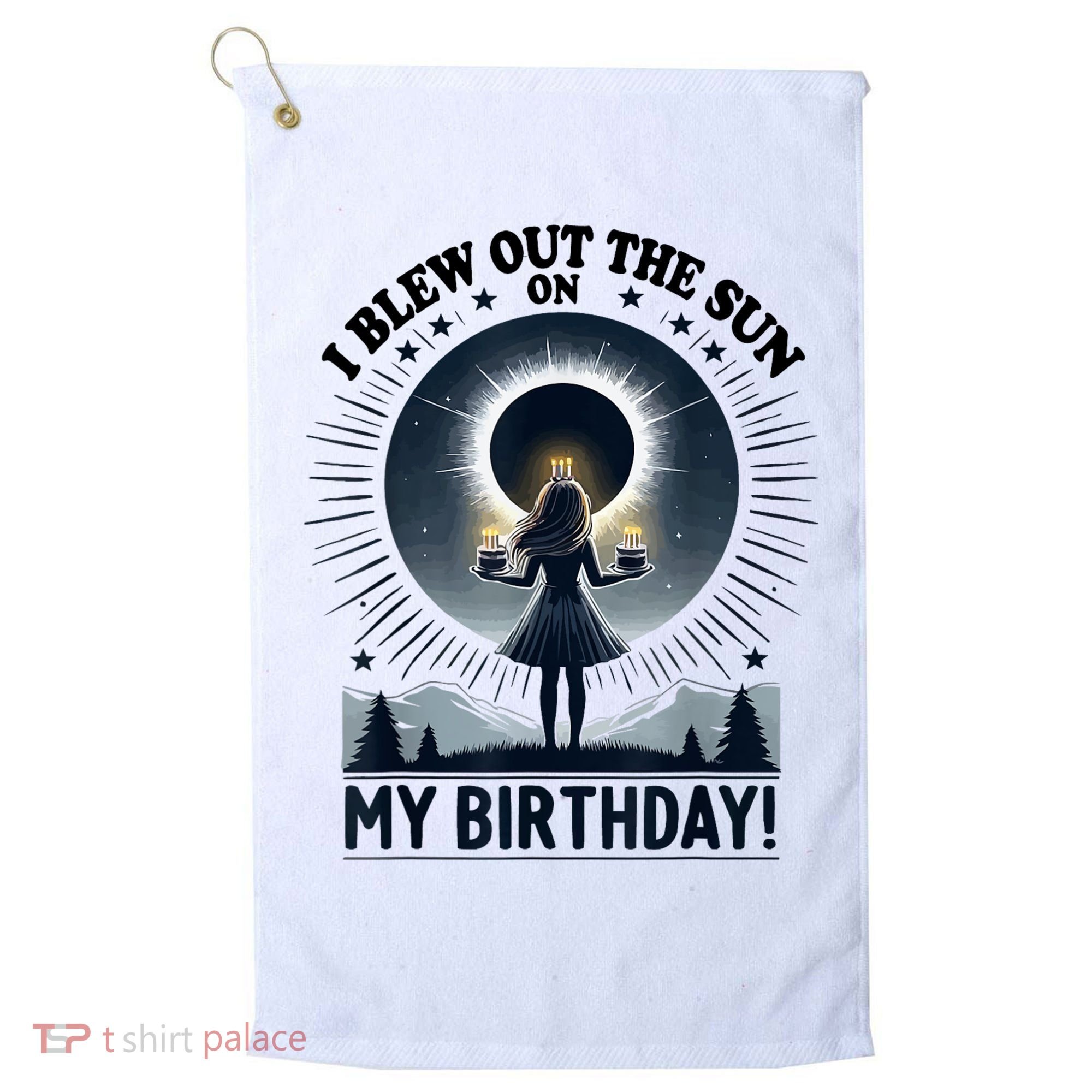 I Blew Out The Sun On My Birthday Total Solar Eclipse Retro Golf Towel