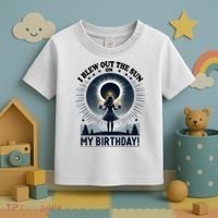 I Blew Out The Sun On My Birthday Total Solar Eclipse Retro Toddler T-Shirt thumb 3