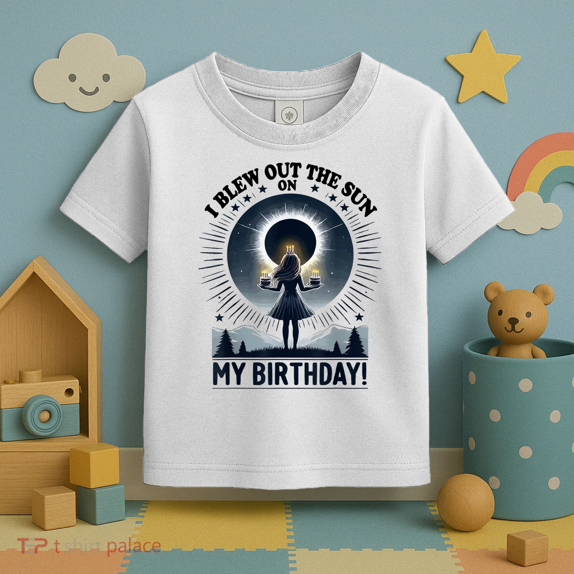 I Blew Out The Sun On My Birthday Total Solar Eclipse Retro Toddler T-Shirt