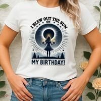I Blew Out The Sun On My Birthday Total Solar Eclipse Retro Women's T-Shirt thumb 2