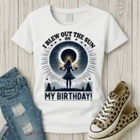 I Blew Out The Sun On My Birthday Total Solar Eclipse Retro Women's T-Shirt thumb 3