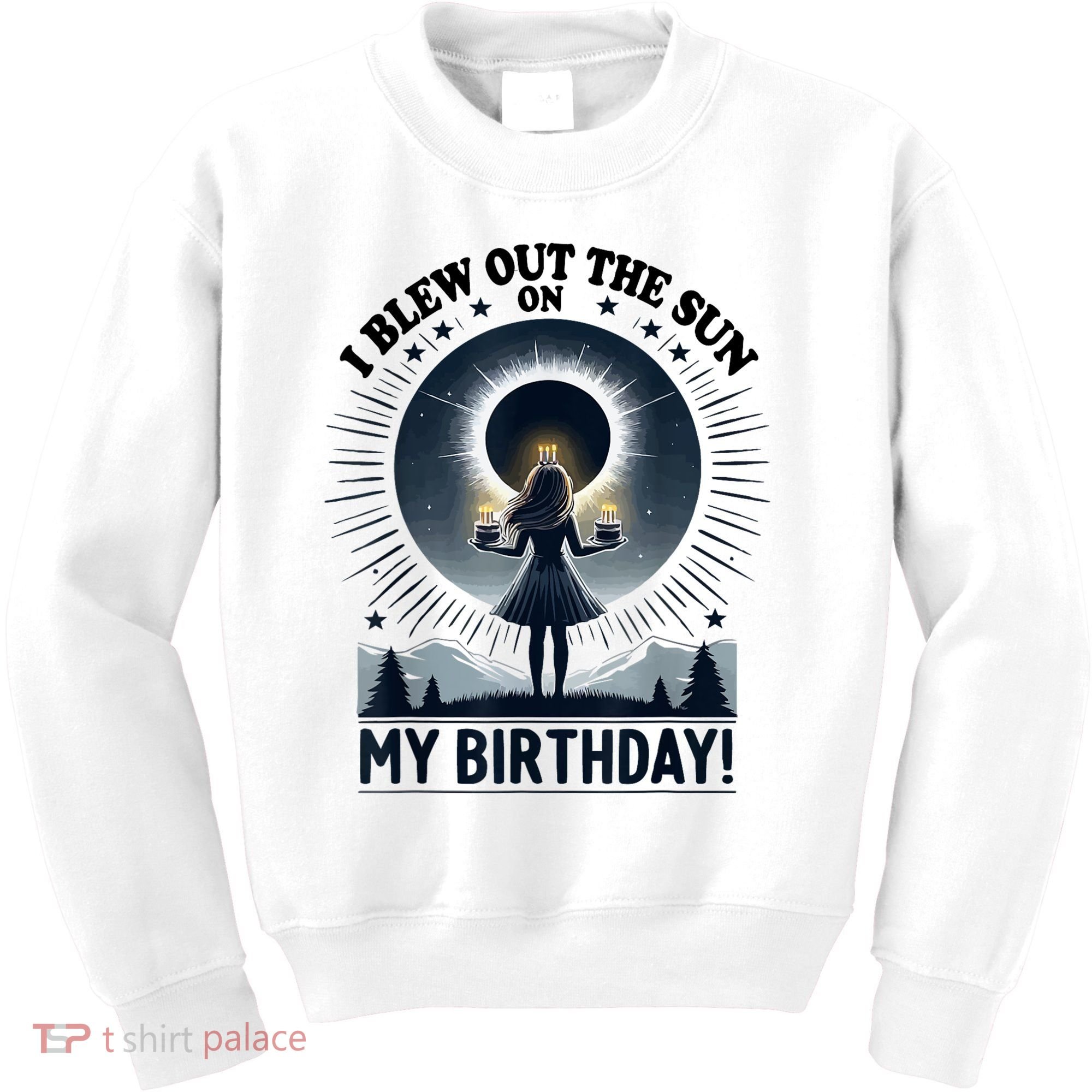 I Blew Out The Sun On My Birthday Total Solar Eclipse Retro Kids Sweatshirt