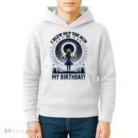 I Blew Out The Sun On My Birthday Total Solar Eclipse Retro Kids Hoodie thumb 4