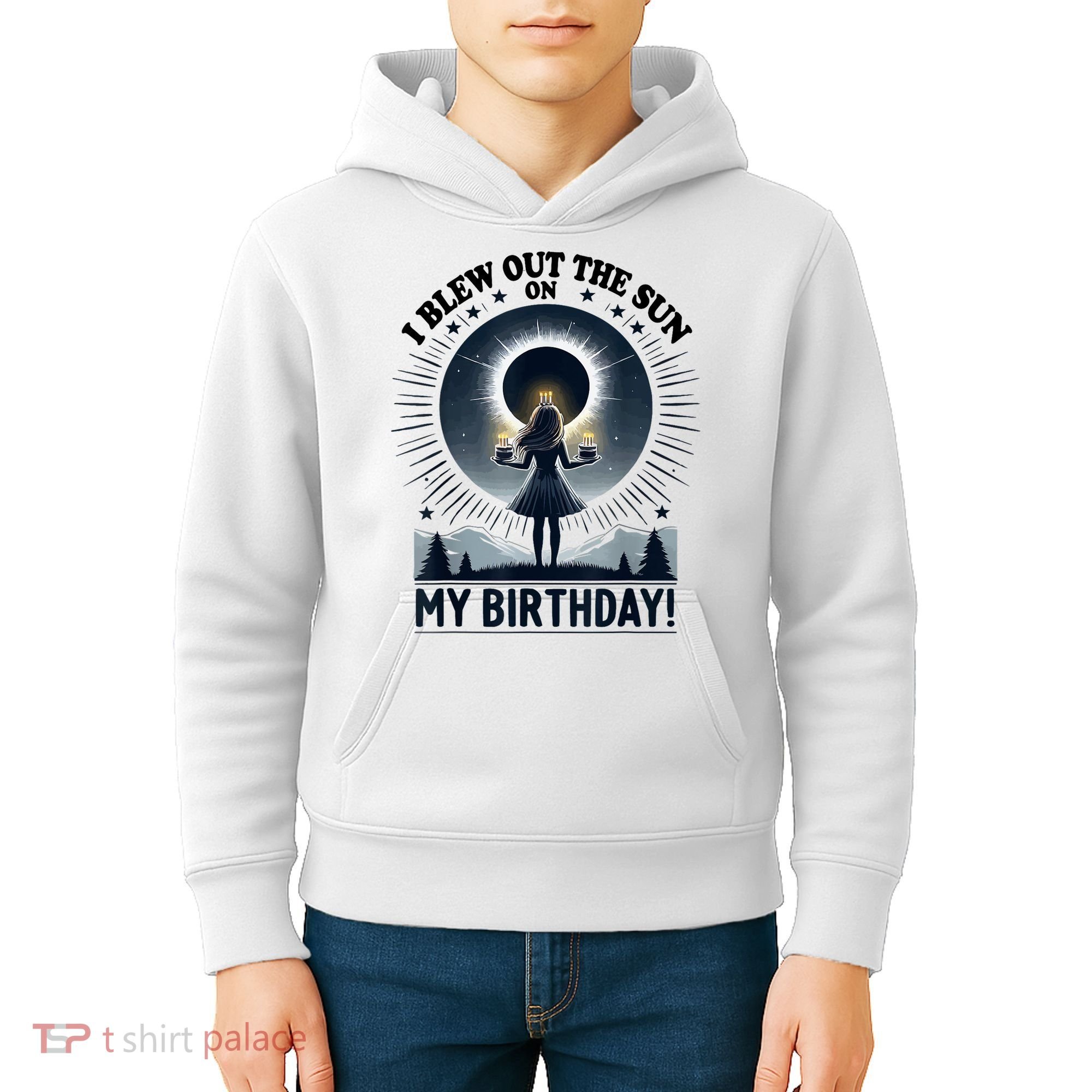 I Blew Out The Sun On My Birthday Total Solar Eclipse Retro Kids Hoodie