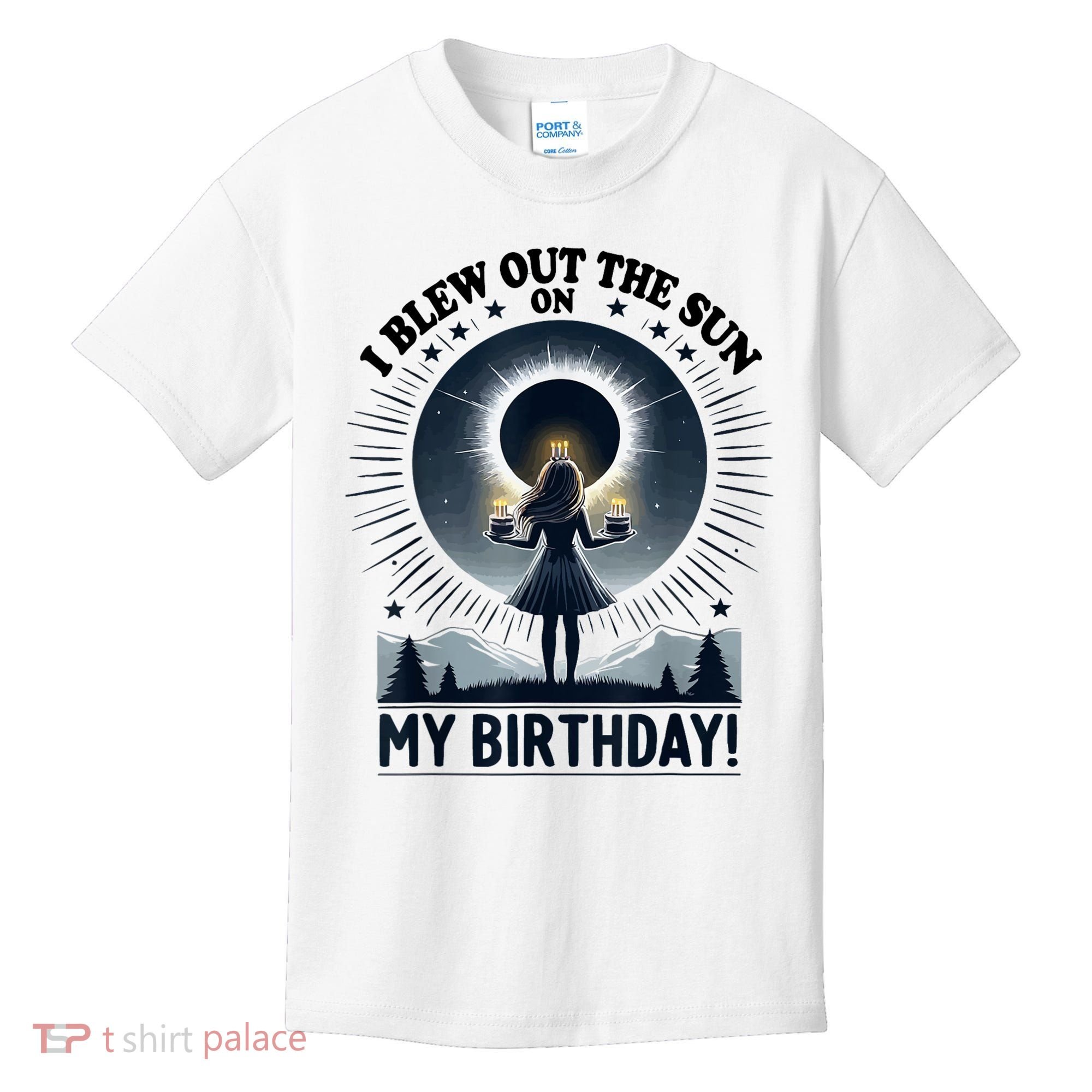 I Blew Out The Sun On My Birthday Total Solar Eclipse Retro Kids T-Shirt