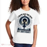 I Blew Out The Sun On My Birthday Total Solar Eclipse Retro Kids T-Shirt thumb 2