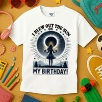 I Blew Out The Sun On My Birthday Total Solar Eclipse Retro Kids T-Shirt thumb 3