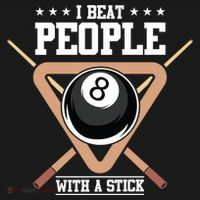 I Beat People With A Stick Eight Ball Billiards Pool Player Cool Gift Bucket Hat thumb 4