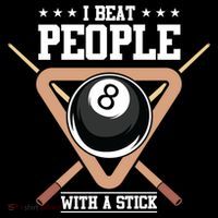 I Beat People With A Stick Eight Ball Billiards Pool Player Cool Gift Coffee Mug thumb 5