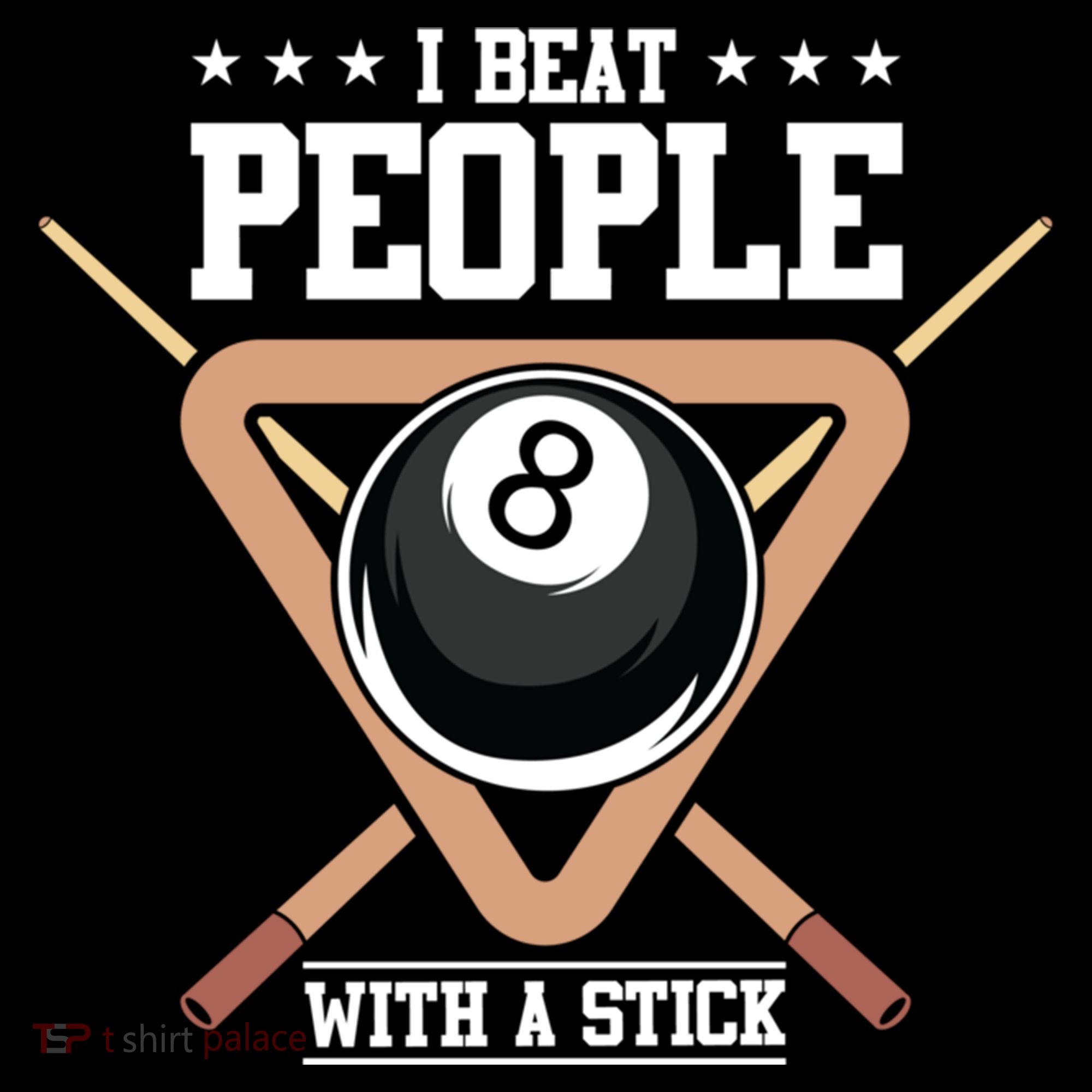 I Beat People With A Stick Eight Ball Billiards Pool Player Cool Gift Coffee Mug