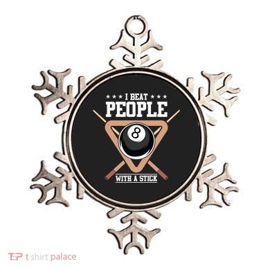 I Beat People With A Stick Eight Ball Billiards Pool Player Cool Gift Ornament