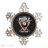 I Beat People With A Stick Eight Ball Billiards Pool Player Cool Gift Ornament thumb 0