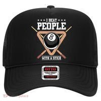 I Beat People With A Stick Eight Ball Billiards Pool Player Cool Gift Hat thumb 0