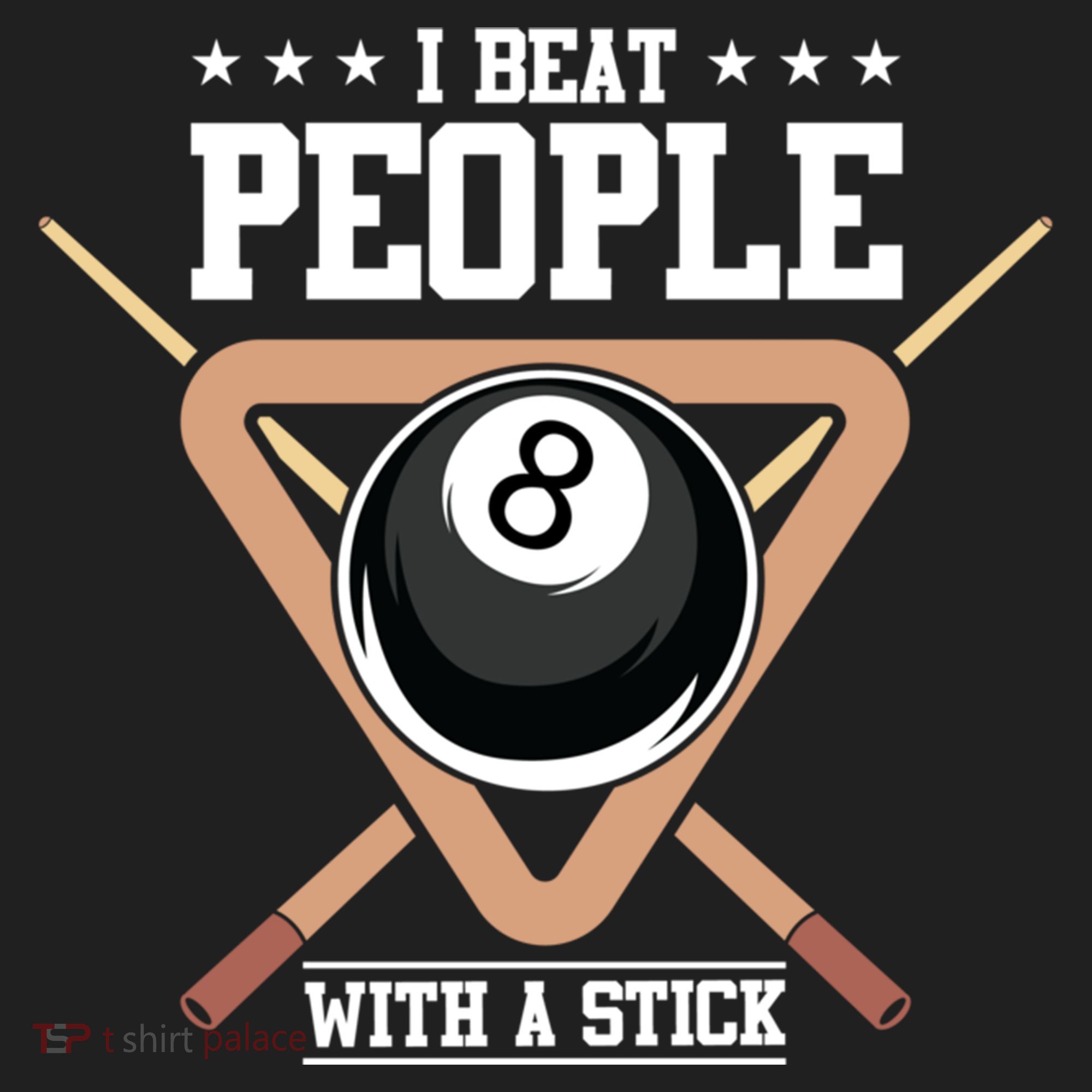 I Beat People With A Stick Eight Ball Billiards Pool Player Cool Gift Golf Towel