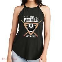 I Beat People With A Stick Eight Ball Billiards Pool Player Cool Gift Women's Perfect Tri Rocker Tank thumb 2