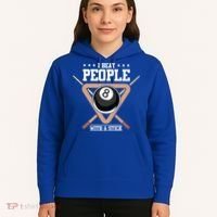 I Beat People With A Stick Eight Ball Billiards Pool Player Cool Gift Hoodie thumb 5