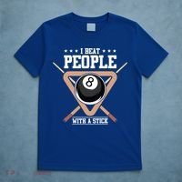 I Beat People With A Stick Eight Ball Billiards Pool Player Cool Gift T-Shirt thumb 5
