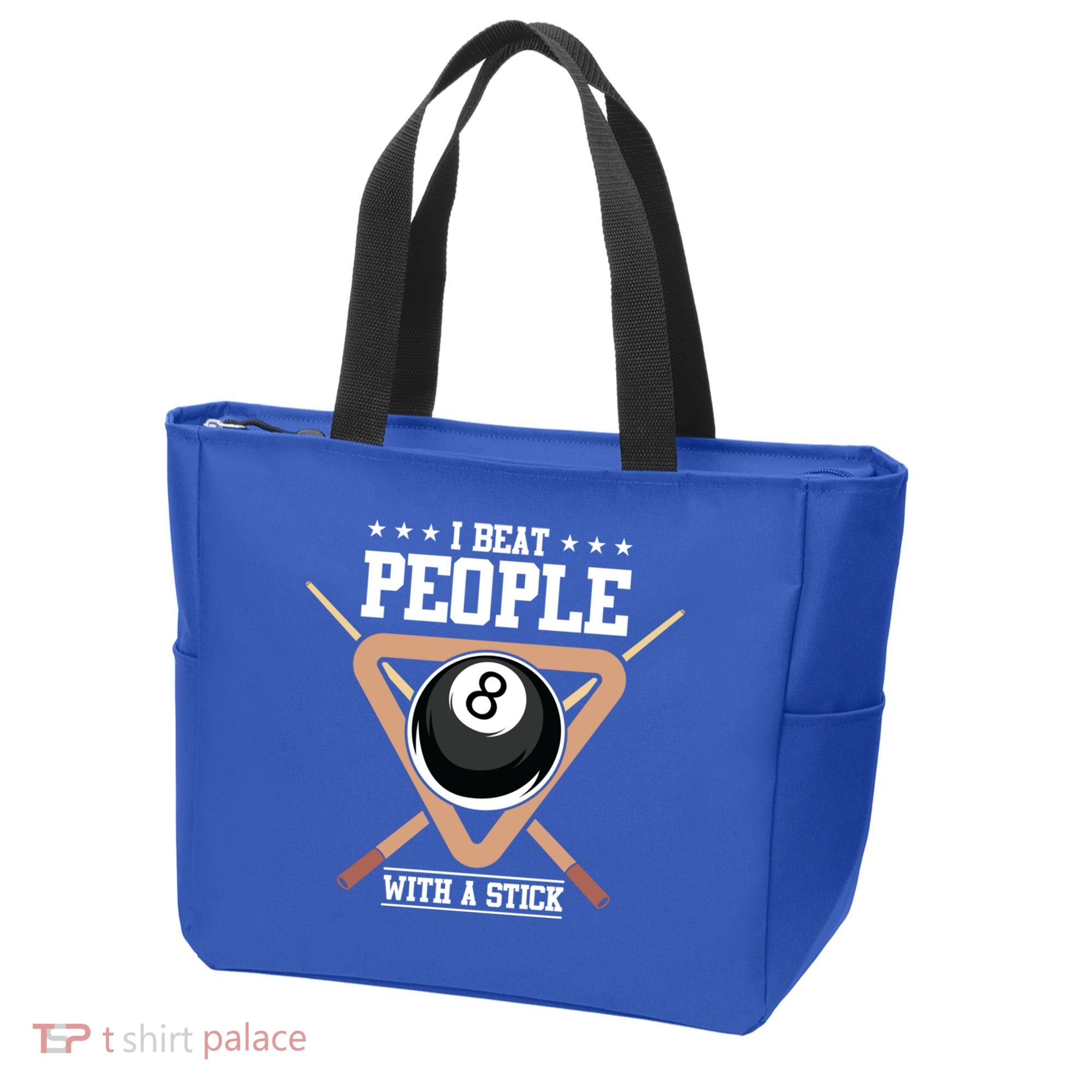 I Beat People With A Stick Eight Ball Billiards Pool Player Cool Gift Tote Bag