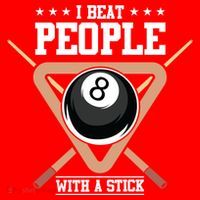I Beat People With A Stick Eight Ball Billiards Pool Player Cool Gift Santa Hat thumb 1