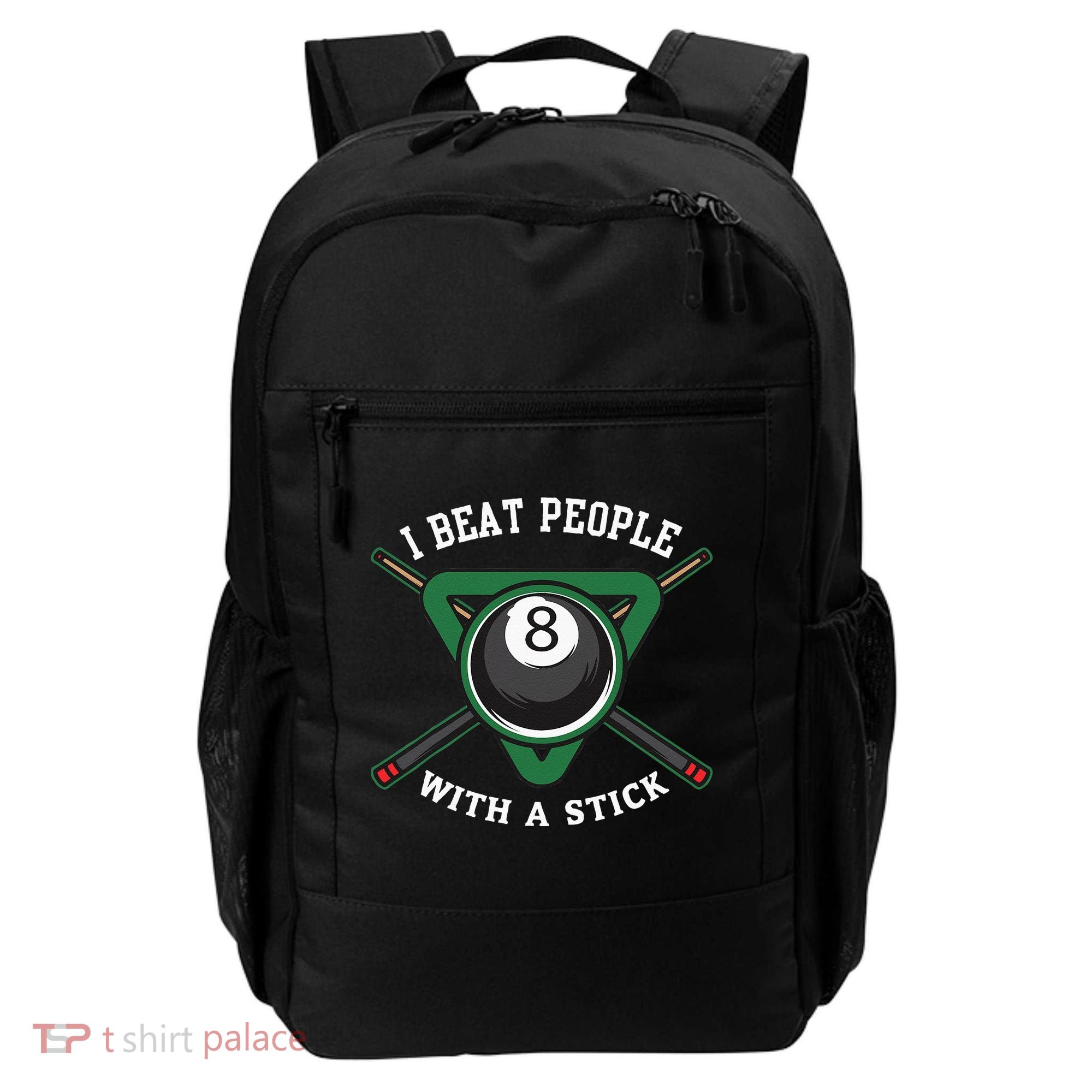 I Beat People With A Stick Billiards Ball Pool Gifts Backpack