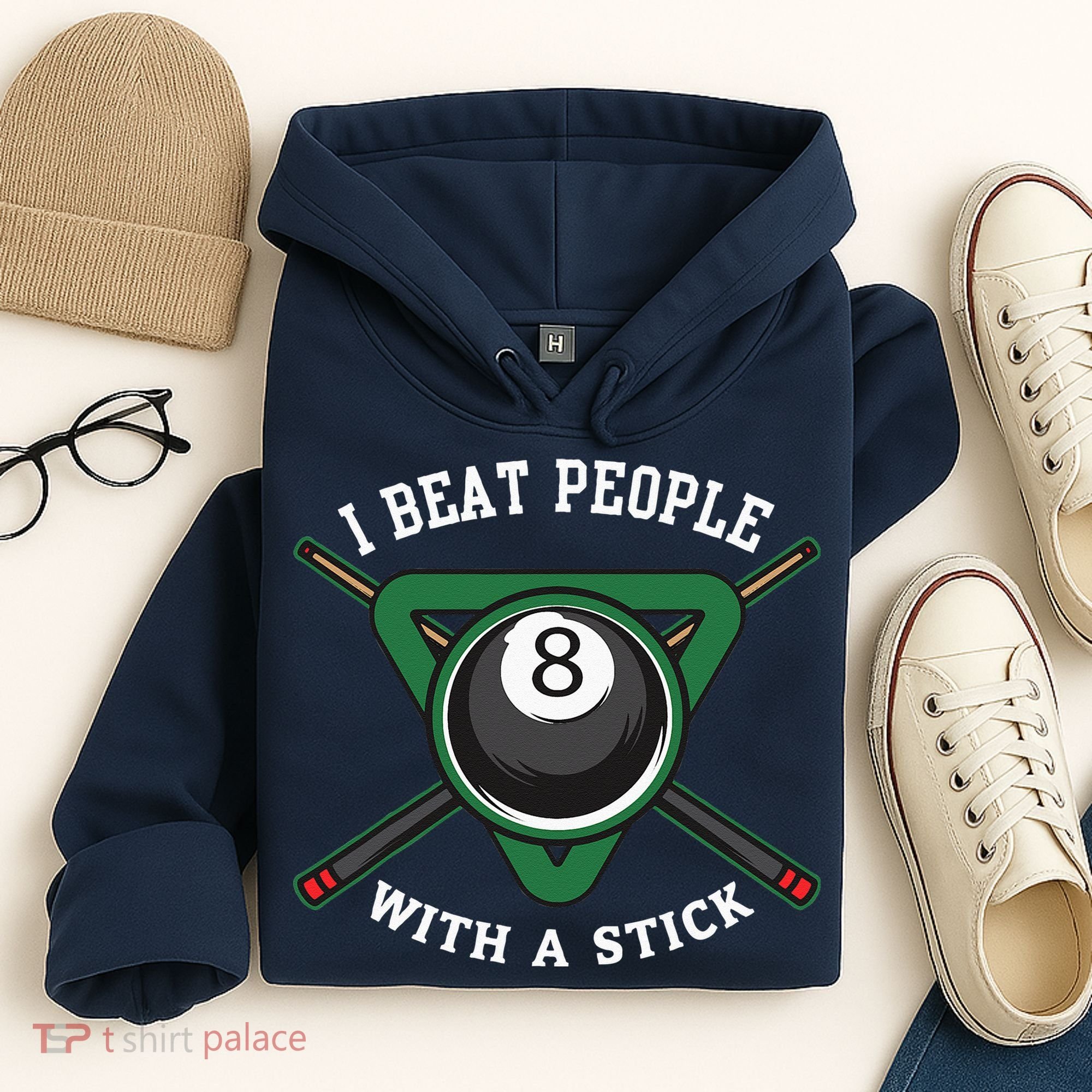I Beat People With A Stick Billiards Ball Pool Gifts Hoodie