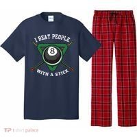 I Beat People With A Stick Billiards Ball Pool Gifts Pajama Set thumb 0