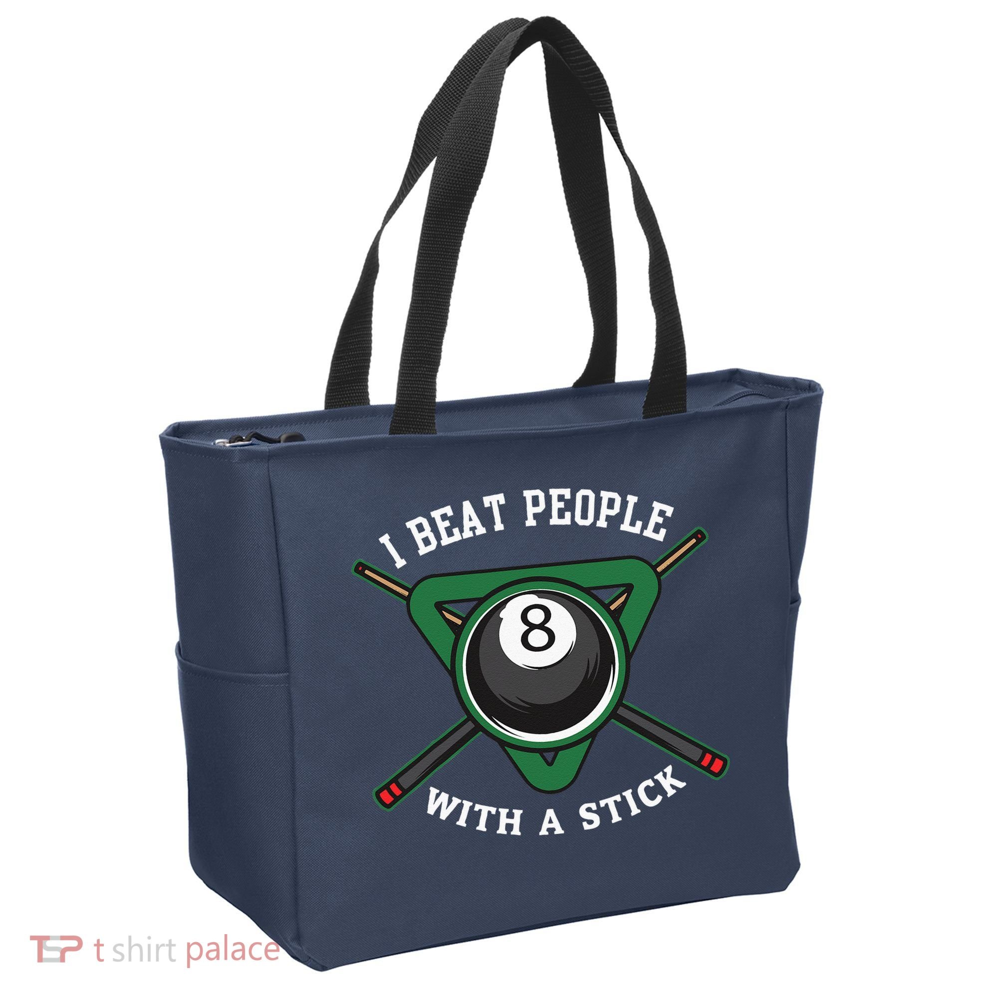 I Beat People With A Stick Billiards Ball Pool Gifts Tote Bag