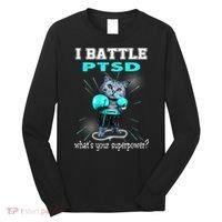I Battle PTSD Awareness Long Sleeve Shirt thumb 0