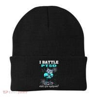 I Battle PTSD Awareness Beanie thumb 0