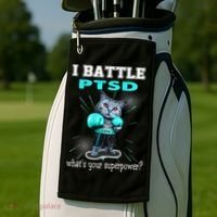 I Battle PTSD Awareness Golf Towel thumb 2
