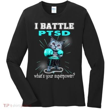 I Battle PTSD Awareness Women's Long Sleeve Shirt