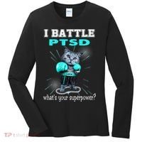 I Battle PTSD Awareness Women's Long Sleeve Shirt thumb 0