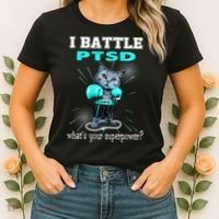 I Battle PTSD Awareness Women's T-Shirt thumb 2