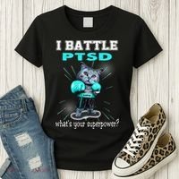 I Battle PTSD Awareness Women's T-Shirt thumb 3
