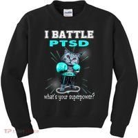 I Battle PTSD Awareness Kids Sweatshirt thumb 0