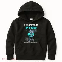I Battle PTSD Awareness Kids Hoodie thumb 0