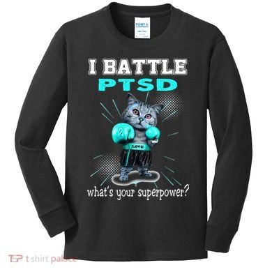 I Battle PTSD Awareness Kids Long Sleeve Shirt